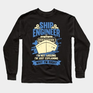 Funny Marine Engineering Ship Engineer Gift Long Sleeve T-Shirt